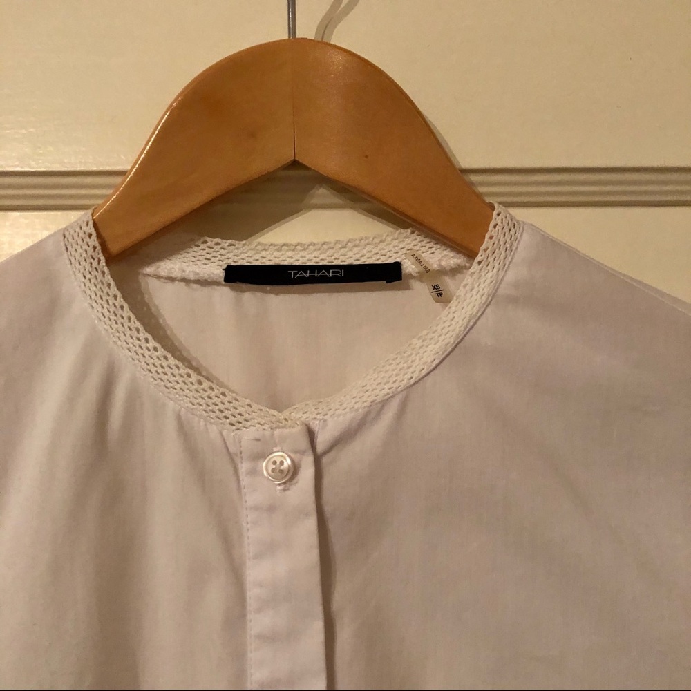 Tahari white three quarter sleeve shirt - Picture 3 of 7
